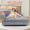 VEVOR Pet Sofa, Dog Couch for Large-Sized Dogs and Cats, Soft Velvety Dog Sofa Bed, 110 lbs Loading Cat Sofa, Grey
