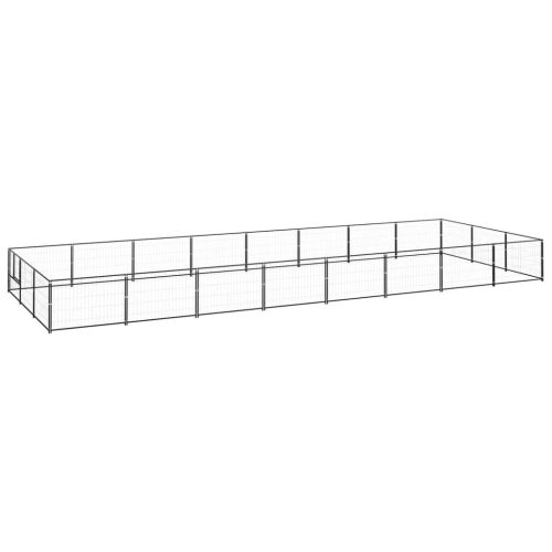 Dog Kennel Black 258.3 ft² Steel