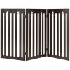 36 Inch Folding Wooden Freestanding Pet Gate Dog Gate with 360° Flexible Hinge